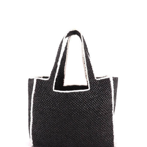 Paula's Ibiza Logo Tote Raffia Large