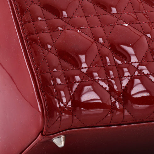 Lady Dior Bag Cannage Quilt Patent Medium