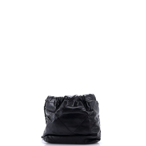 So Black 22 Chain Hobo Quilted Calfskin Mini