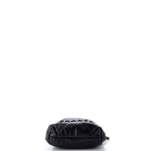 So Black 22 Chain Hobo Quilted Calfskin Mini