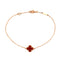 Sweet Alhambra Bracelet 18K Rose Gold and Carnelian