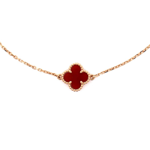 Sweet Alhambra Bracelet 18K Rose Gold and Carnelian