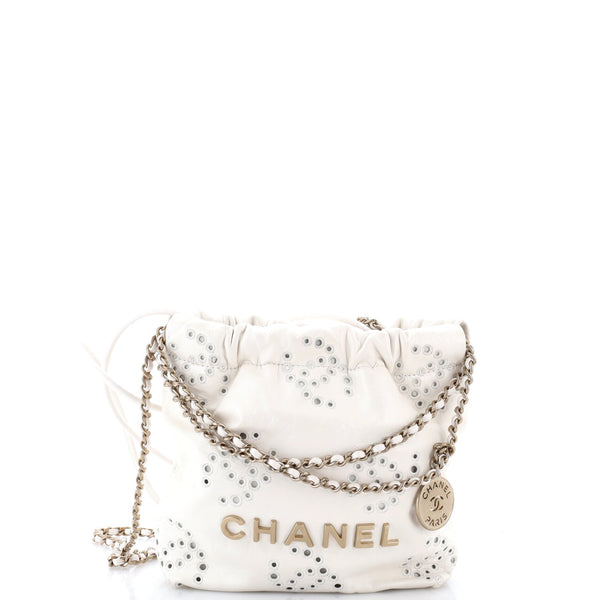 22 Chain Hobo CC Eyelet Embroidered Calfskin Mini