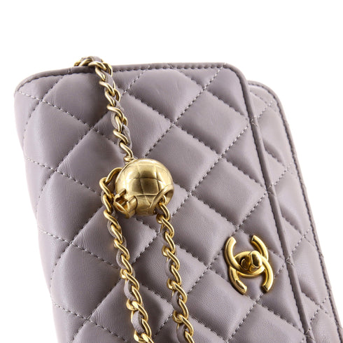 Pearl Crush Wallet on Chain Quilted Lambskin