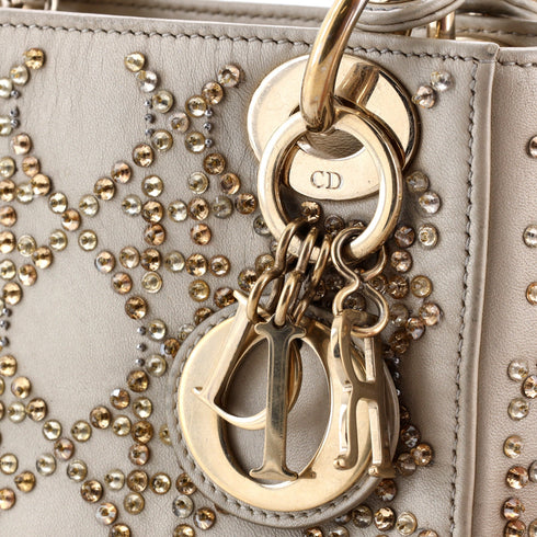 Lady Dior Chain Bag Crystal Embellished Cannage Quilt Leather Mini