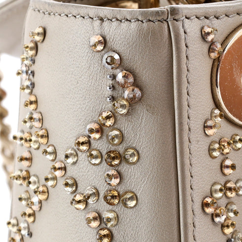 Lady Dior Chain Bag Crystal Embellished Cannage Quilt Leather Mini