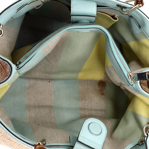 Bamboo Shopper Tote Straw Large