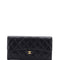 CC Gusset Classic Flap Wallet Quilted Caviar Long