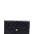 CC Gusset Classic Flap Wallet Quilted Caviar Long