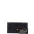 CC Gusset Classic Flap Wallet Quilted Caviar Long