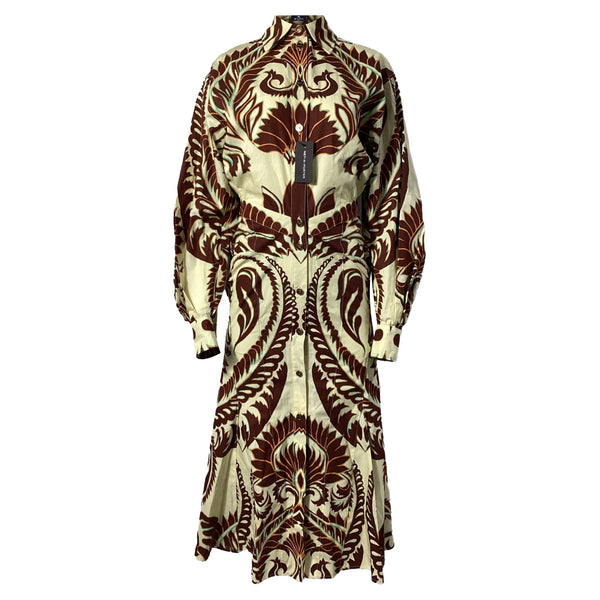 Women's Etro Graphic-Print Midi Shirt Dress in Multicolor Cotton