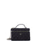 Classic Top Handle Slim Vanity Case with Chain Quilted Denim Small