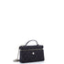 Classic Top Handle Slim Vanity Case with Chain Quilted Denim Small