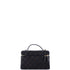 Classic Top Handle Slim Vanity Case with Chain Quilted Denim Small