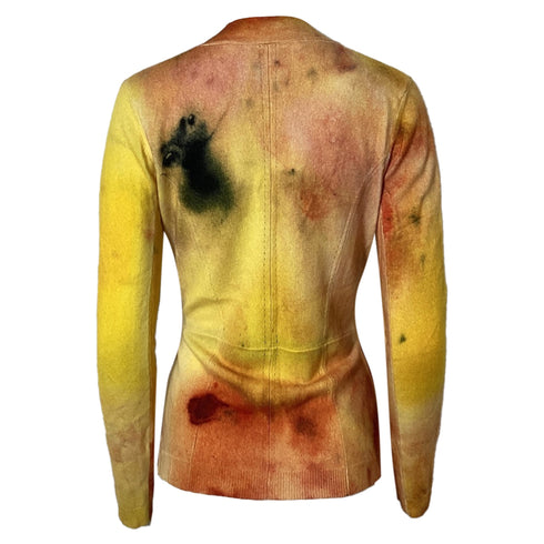Women's Jason Wu Collection Watercolor Tie Sweater in Yellow Cashmere