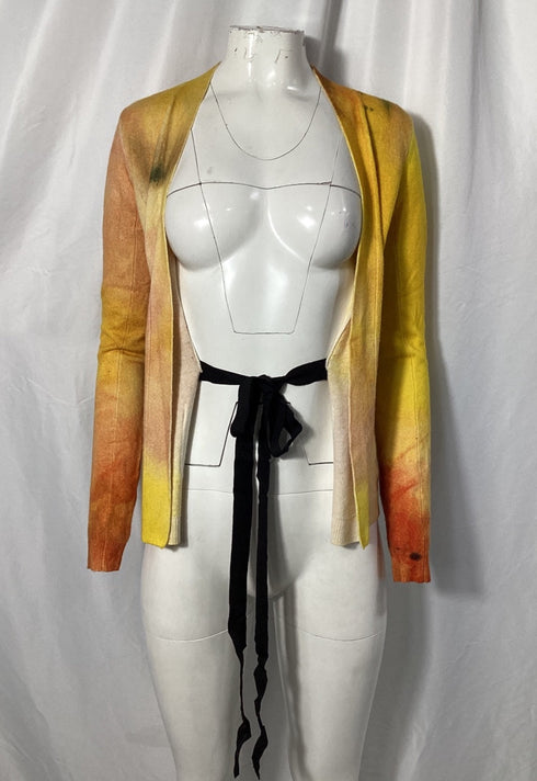 Women's Jason Wu Collection Watercolor Tie Sweater in Yellow Cashmere