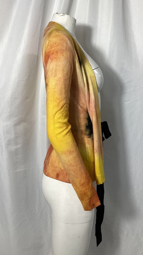 Women's Jason Wu Collection Watercolor Tie Sweater in Yellow Cashmere