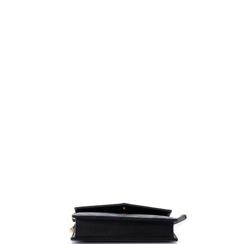 Classic Monogram Wallet on Chain Matelasse Chevron Leather Small
