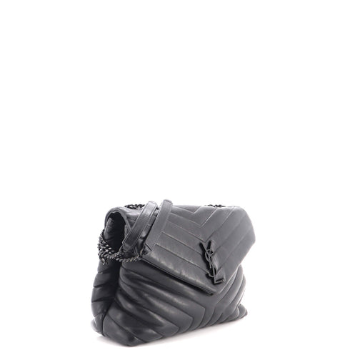 Loulou Shoulder Bag Matelasse Chevron Leather Medium
