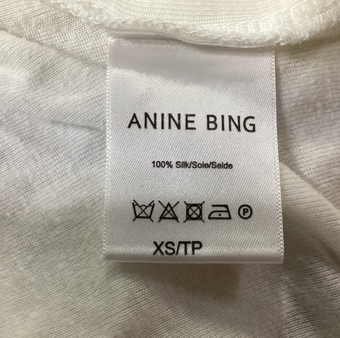 Women's Anine Bing V-neck T-shirt in White Silk
