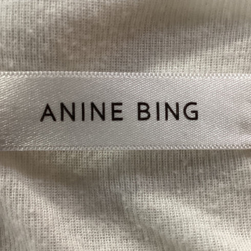 Women's Anine Bing V-neck T-shirt in White Silk