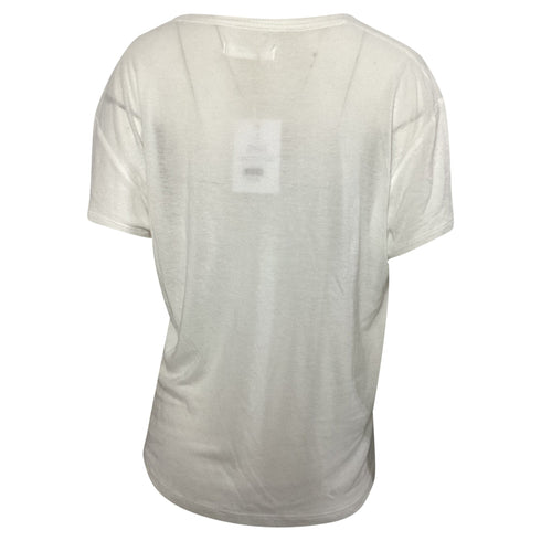Women's Anine Bing V-neck T-shirt in White Silk