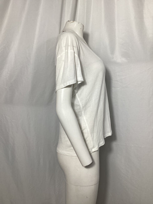 Women's Anine Bing V-neck T-shirt in White Silk