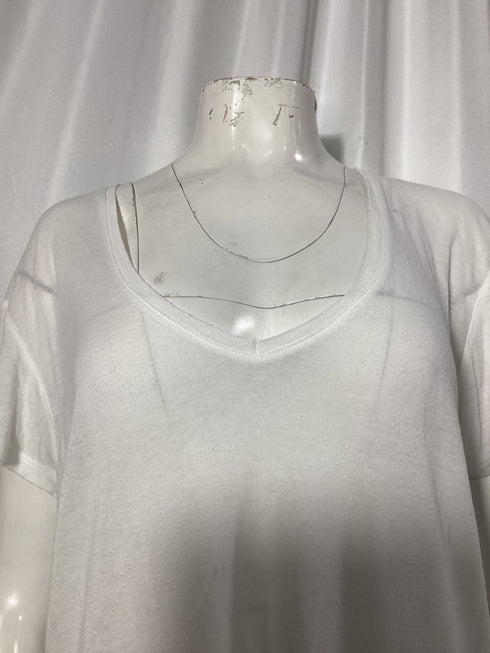 Women's Anine Bing V-neck T-shirt in White Silk