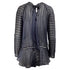 Women's Zimmermann Mesh Striped Blouse in Navy Blue Polyester