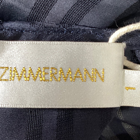 Women's Zimmermann Mesh Striped Blouse in Navy Blue Polyester