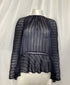 Women's Zimmermann Mesh Striped Blouse in Navy Blue Polyester