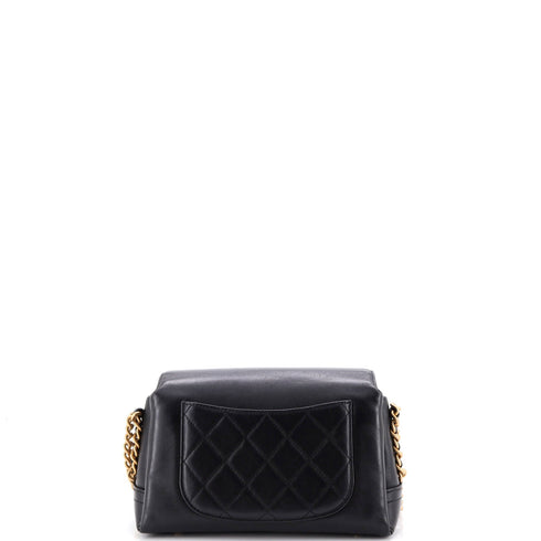 Side Chain Compartment Flap Bag Quilted Goatskin Medium