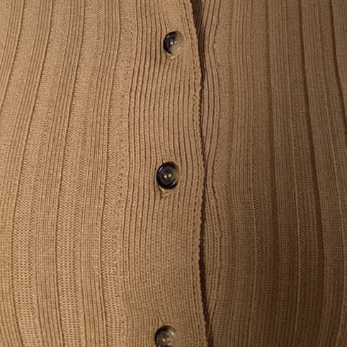 Women's Anine Bing Joslyn Rib Knit Cardigan in Brown Rayon