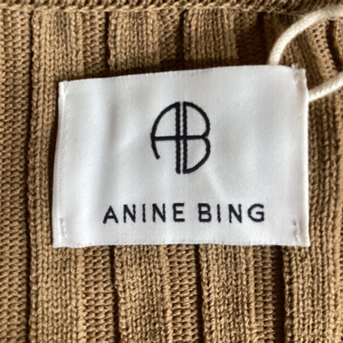 Women's Anine Bing Joslyn Rib Knit Cardigan in Brown Rayon