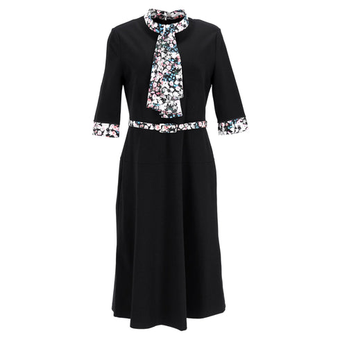 Women's Erdem Gilliam Floral-print Dress In Black Viscose