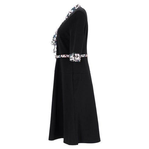 Women's Erdem Gilliam Floral-print Dress In Black Viscose