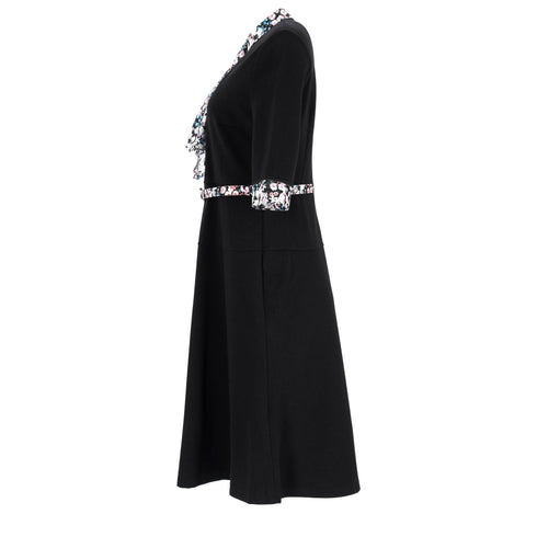 Women's Erdem Gilliam Floral-print Dress In Black Viscose