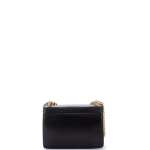 Chain Flap Bag Vernice Saffiano Leather Small