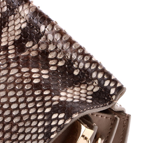 Faye Shoulder Bag Python and Suede Medium