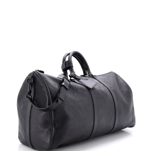 Keepall Bandouliere Bag Monogram Shadow Leather 50