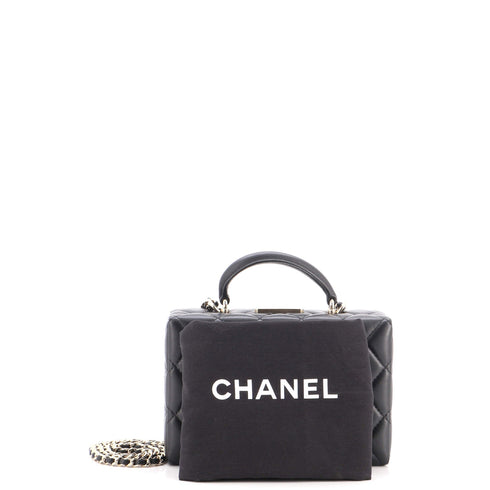 Top Handle Box Bag Quilted Lambskin Small