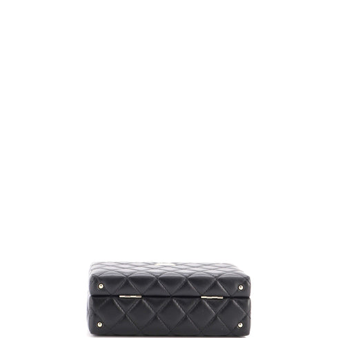 Top Handle Box Bag Quilted Lambskin Small