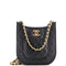 CC Front Pocket Chain Hobo Quilted Lambskin Small