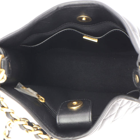 CC Front Pocket Chain Hobo Quilted Lambskin Small