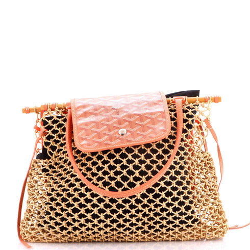 Aligre Bag Raffia Net with Coated Canvas