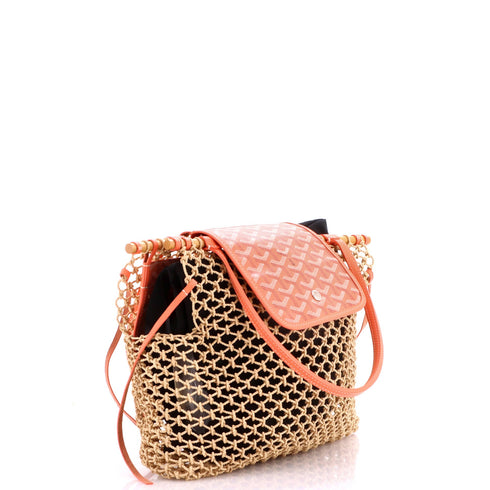 Aligre Bag Raffia Net with Coated Canvas