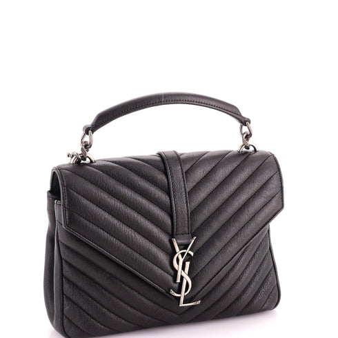 Classic Monogram College Bag Matelasse Chevron Leather Medium