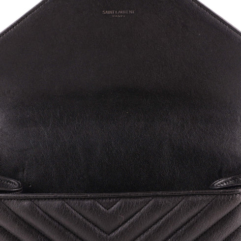 Classic Monogram College Bag Matelasse Chevron Leather Medium