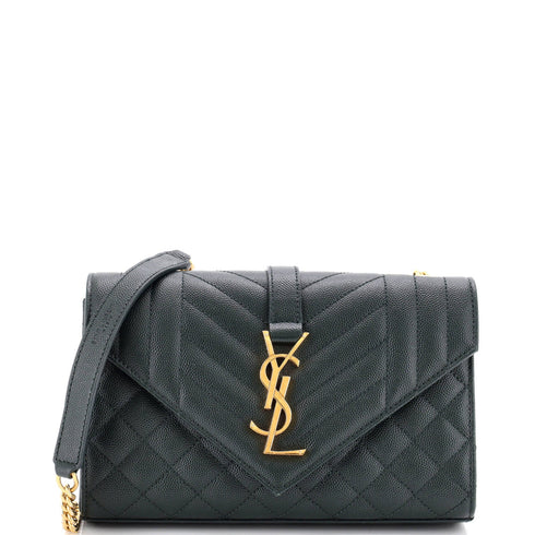 Classic Monogram Envelope Satchel Mixed Matelasse Leather Small
