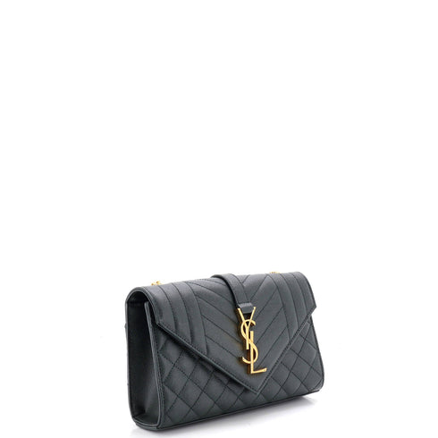 Classic Monogram Envelope Satchel Mixed Matelasse Leather Small